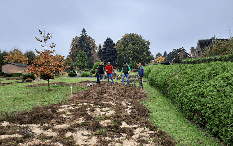 Detailaufnahme der Umgestaltung von Teilflächen auf Friedhof in Scheeßel | LOTTO Niedersachsen