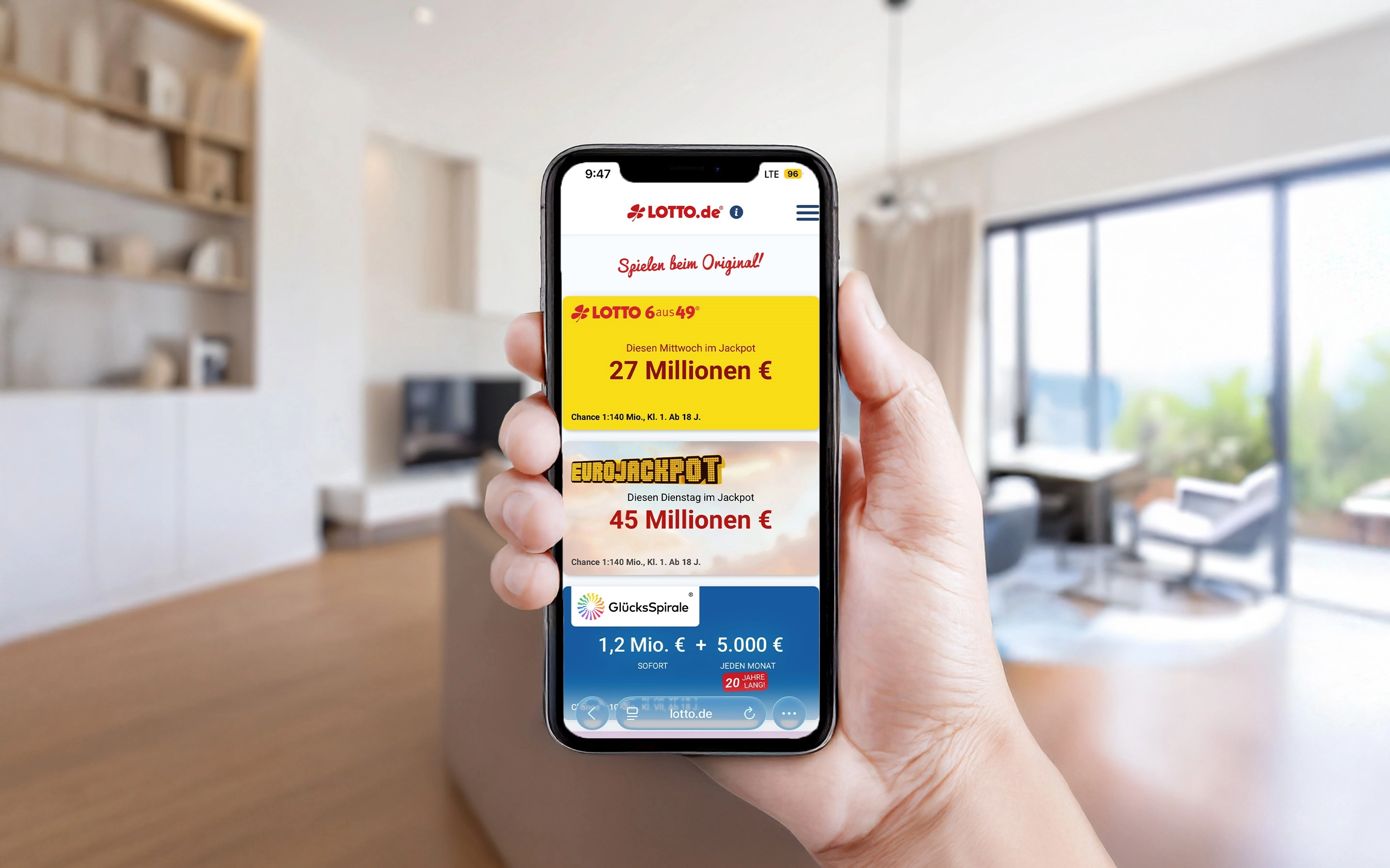 LOTTO.de mobile Ansicht